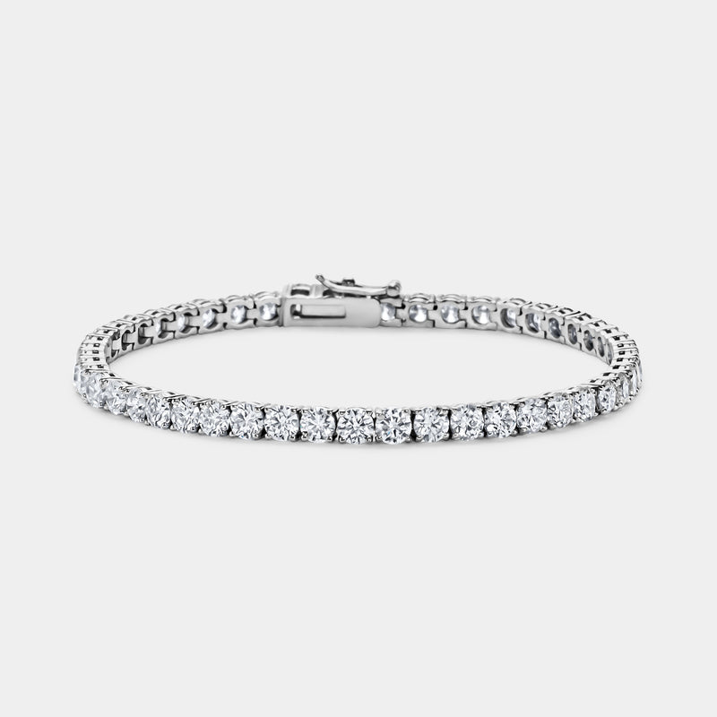 14K White Gold Classic Tennis Bracelet 3 CTW – Eco Diamond (Lab-Created Diamond) — (4)