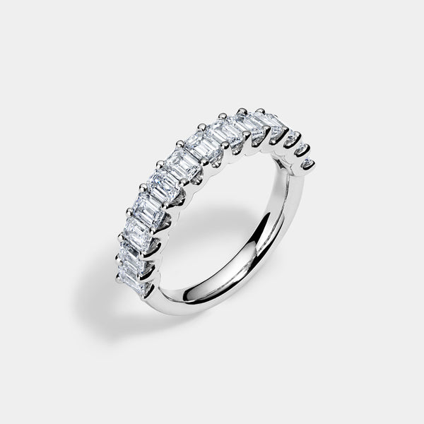 14K White Gold Emerald U Anniversary Ring 2 CTW – lab diamond / 2.00 — (1)