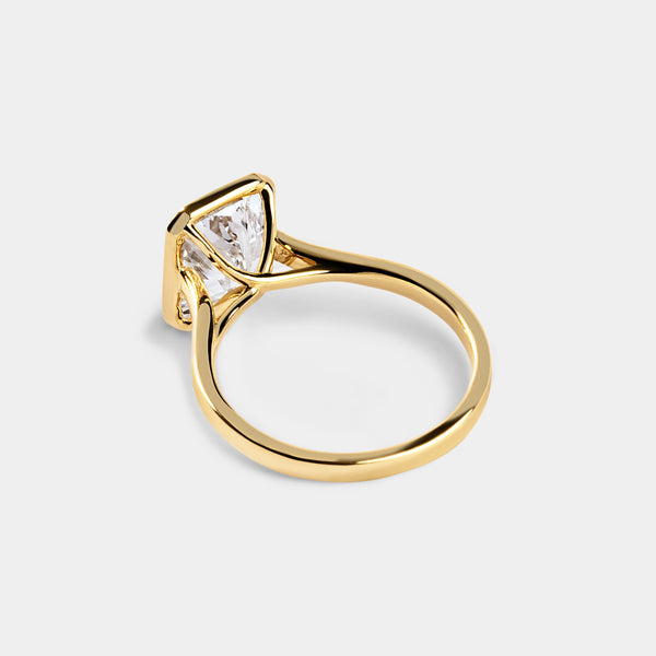 Bezel set Radiant CUT SOLITAIRE ENGAGEMENT RING — 4