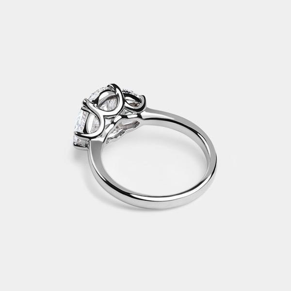 Oval CUT ENGAGEMENT RING WITH half moons