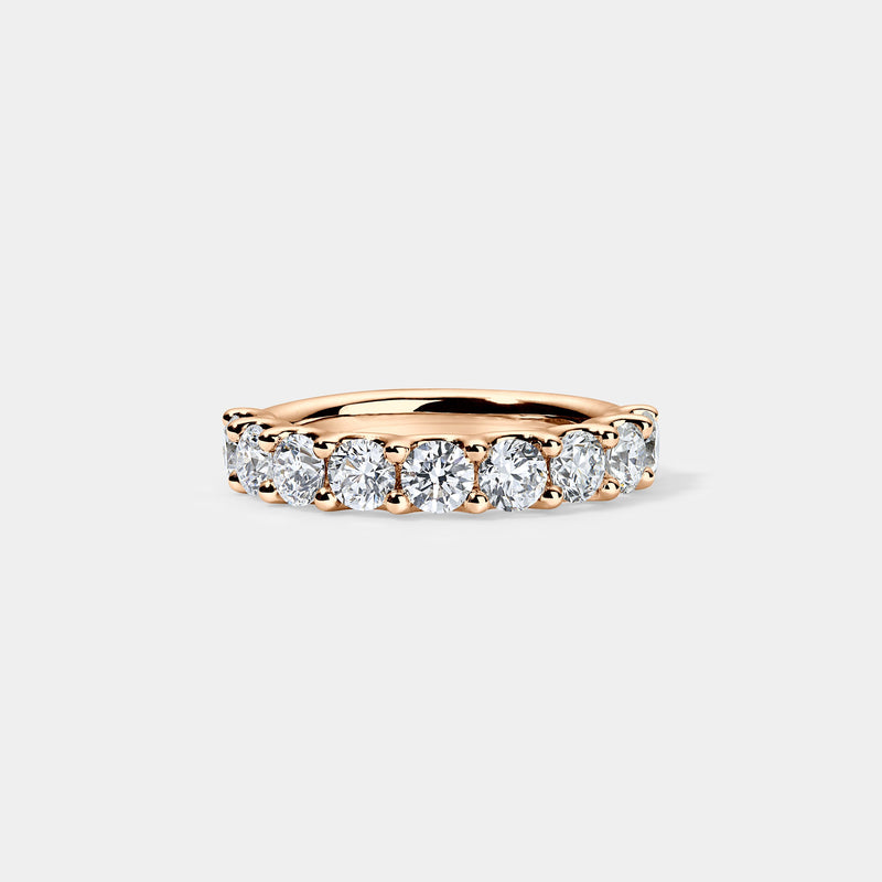14K Rose Gold Round U Anniversary Ring 2 CTW – lab diamond