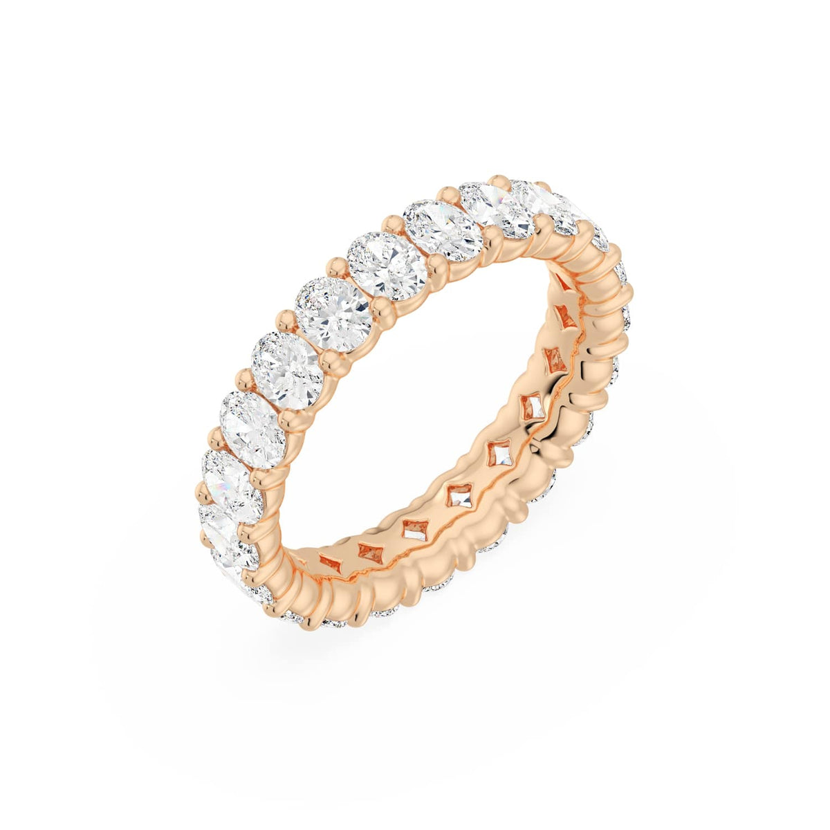 14K Rose Gold Oval Shared Eternity Ring 2.5 CTW — (1)
