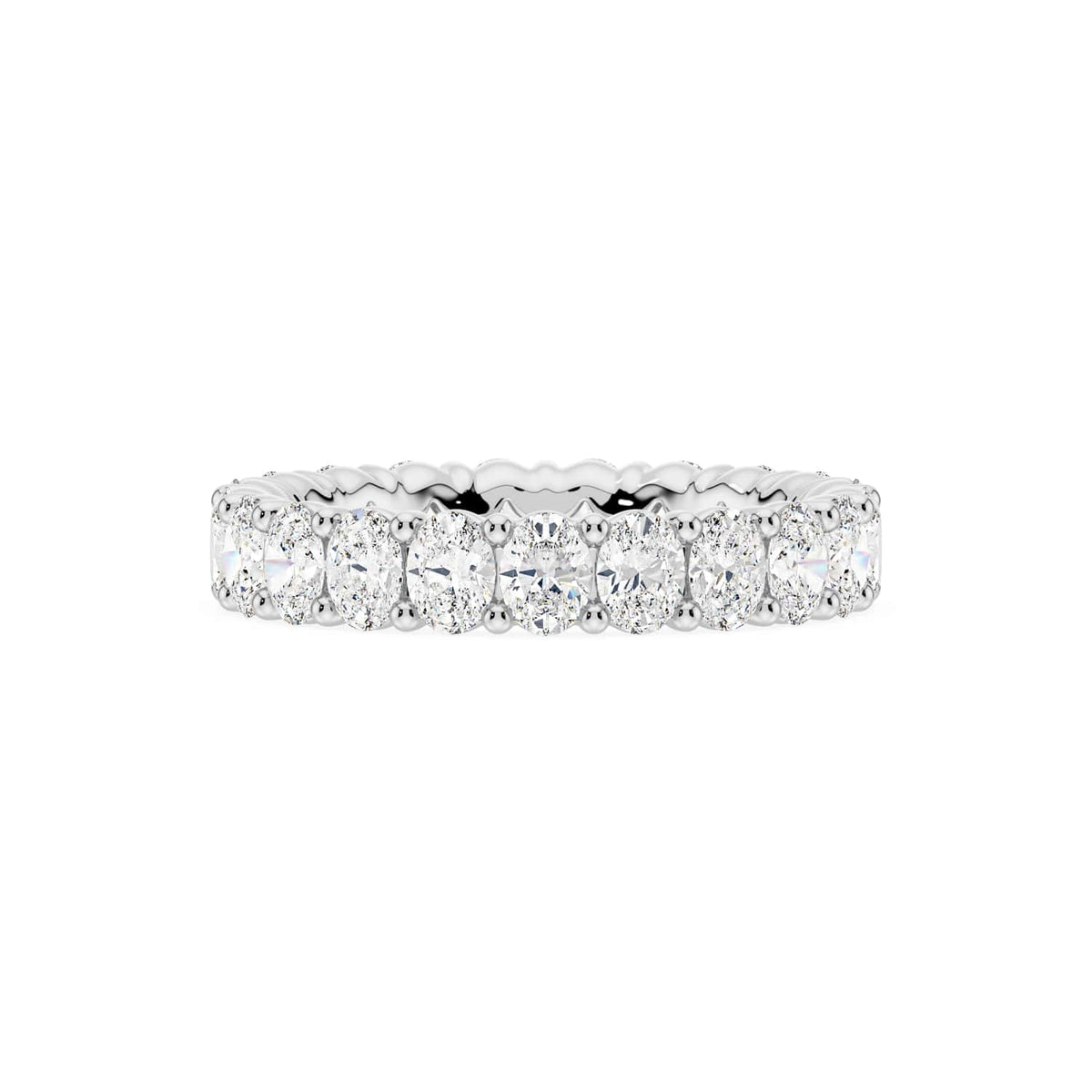 14K White Gold Oval Shared Eternity Ring 2.5 CTW — (1)