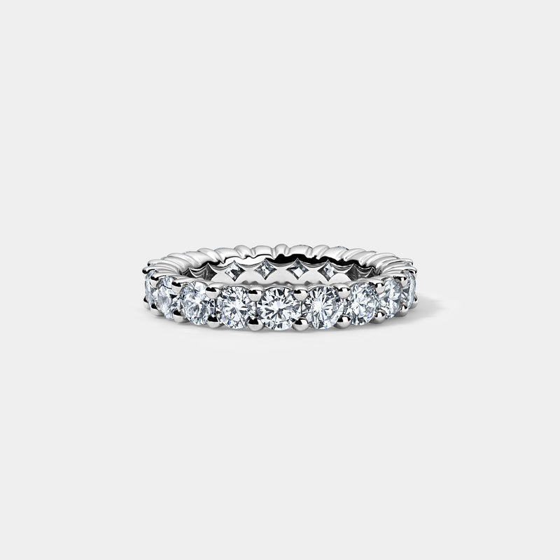 14K White Gold Round Shared Eternity Ring 2 CTW — 2.00