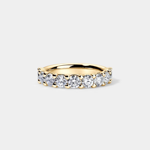 14K Yellow Gold S Round Anniversary Ring 2 CTW – lab diamond — 2.00