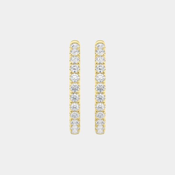 14K Yellow Gold Round Hoops 3 CTW — 3.00