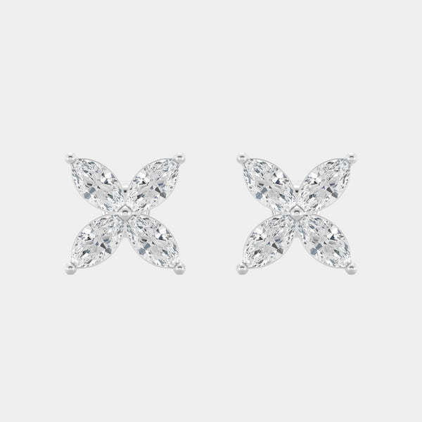 14K White Gold Marquise Studs 1.25 CTW