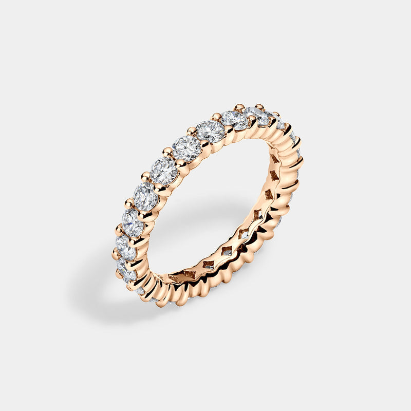 14K Rose Gold Round Split Eternity Ring 2 CTW