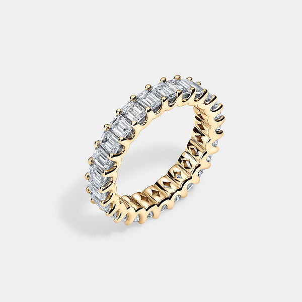 14K Yellow Gold U Emerald Eternity Ring 2.75 CTW — 2.75