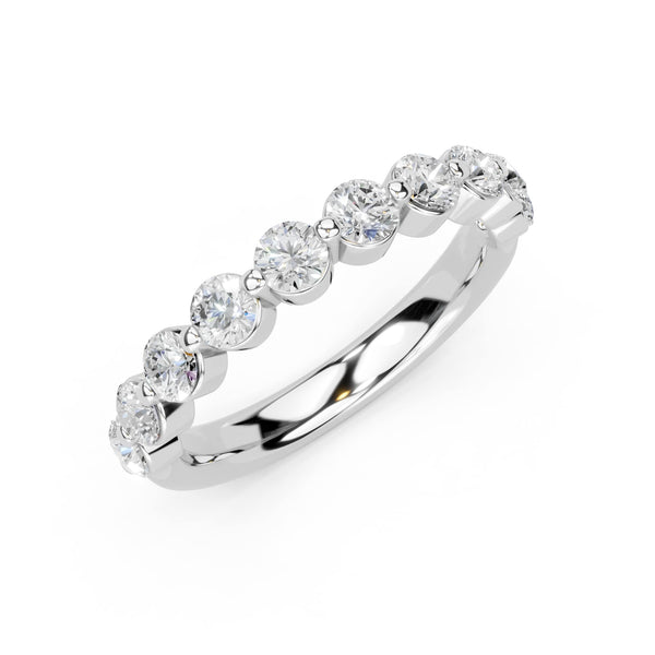 14K White Gold Rounded Anniversary Ring 1 CTW – lab diamond — (1)