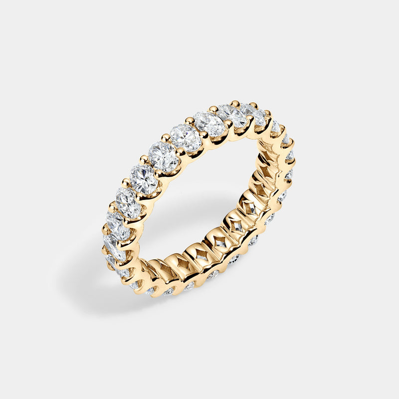 14K Yellow Gold U Oval Eternity Ring 2.5 ctW — 2.50