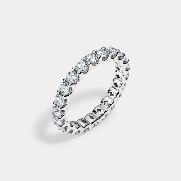 14K White Gold U Round Eternity Ring 2 CTW — 2.00
