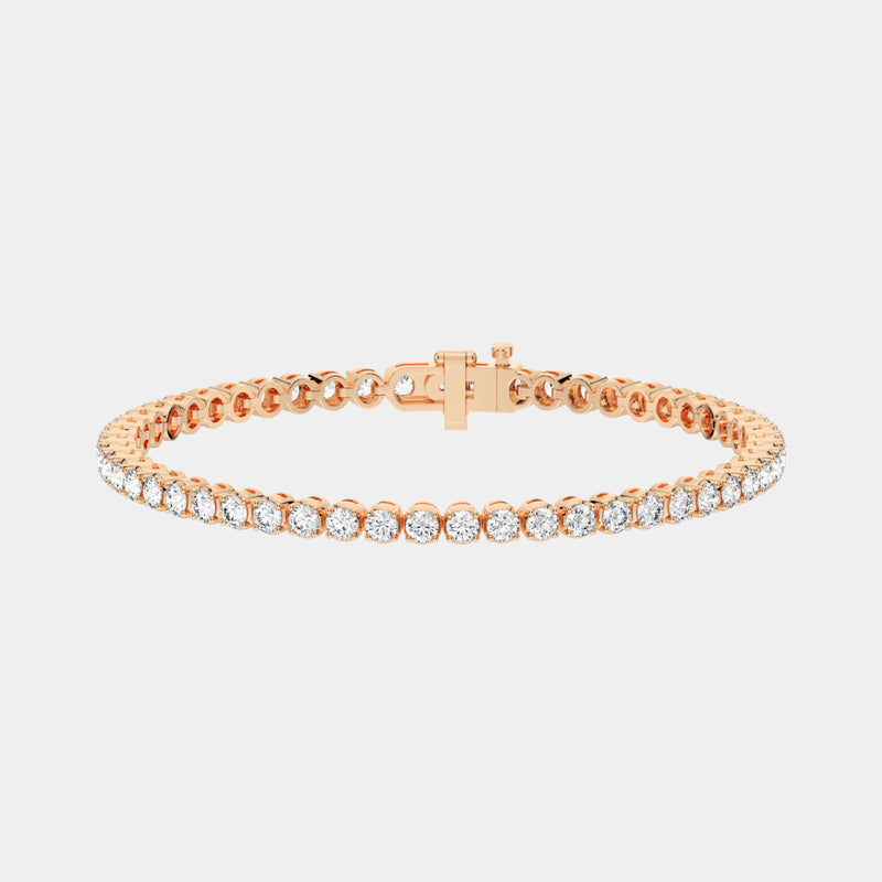 14K R Gold 4-Prong Round Tennis Bracelet 5 CTW – Eco Diamond (Lab-Created Diamond) — (2)