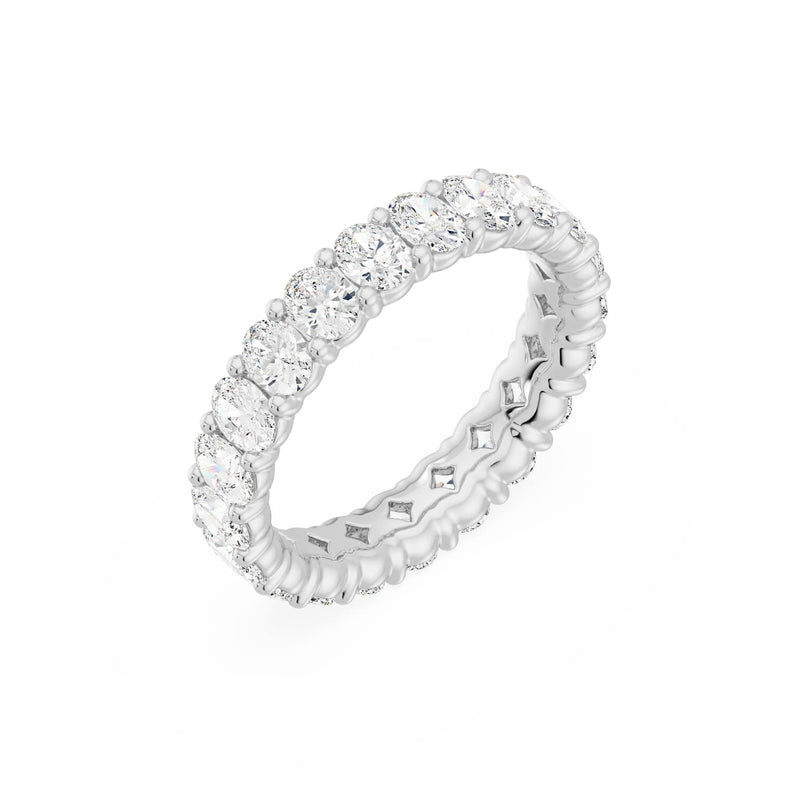 14K White Gold Oval Shared Eternity Ring 2.5 CTW — (1)