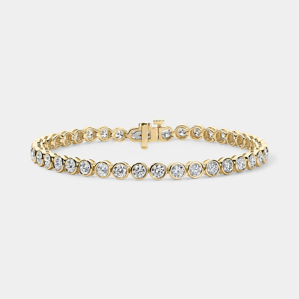 14K Yellow Gold Bezel Tennis Bracelet 5 CTW