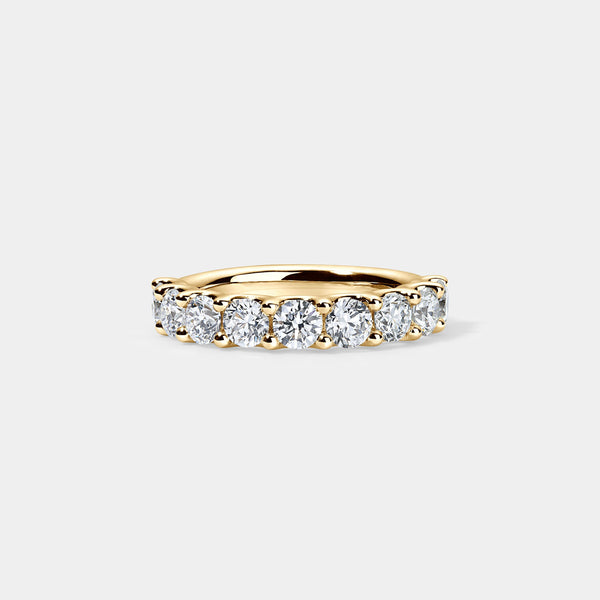 14K Yellow Gold Round U Anniversary Ring 2 CTW – lab diamond — 2.00