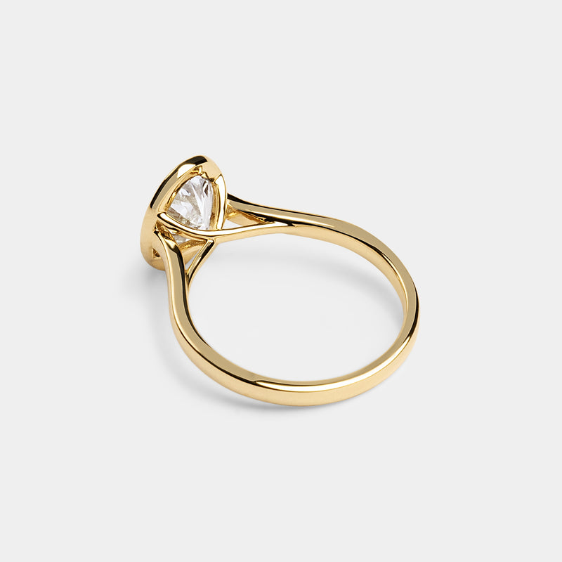 Bezel set Oval CUT SOLITAIRE ENGAGEMENT RING — 4