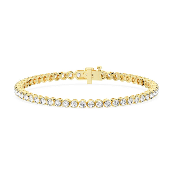 14K Y Gold 4-Prong Round Tennis Bracelet 5 CTW – Eco Diamond (Lab-Created Diamond) — (1)