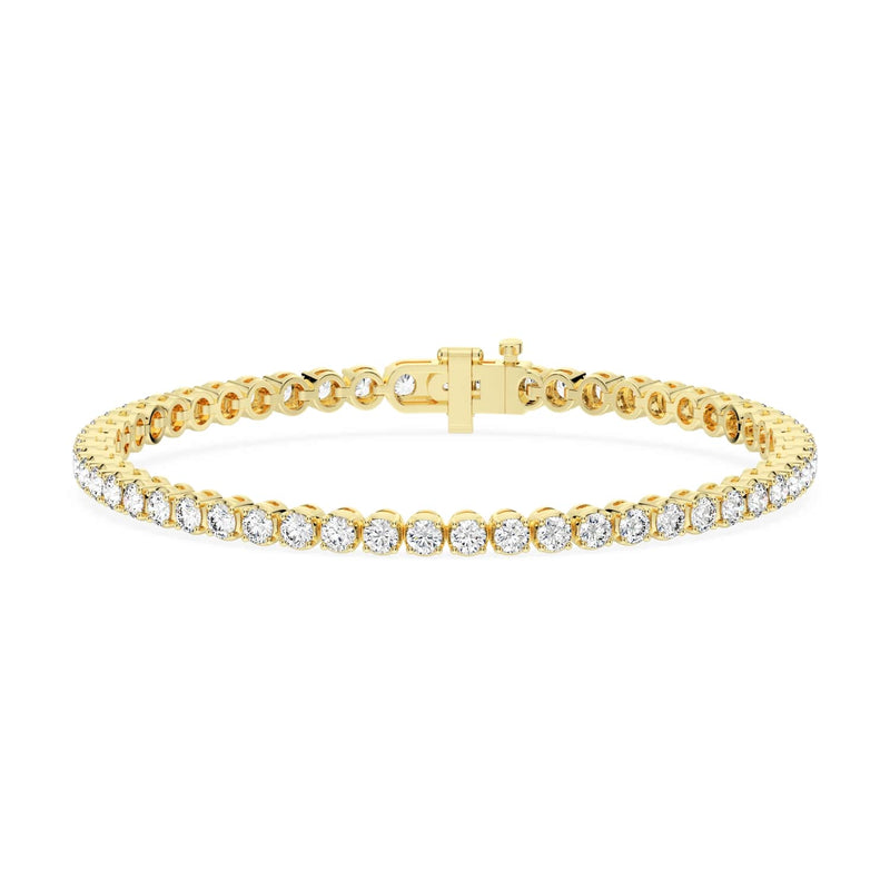 14K Y Gold 4-Prong Round Tennis Bracelet 5 CTW – Eco Diamond (Lab-Created Diamond) — (1)