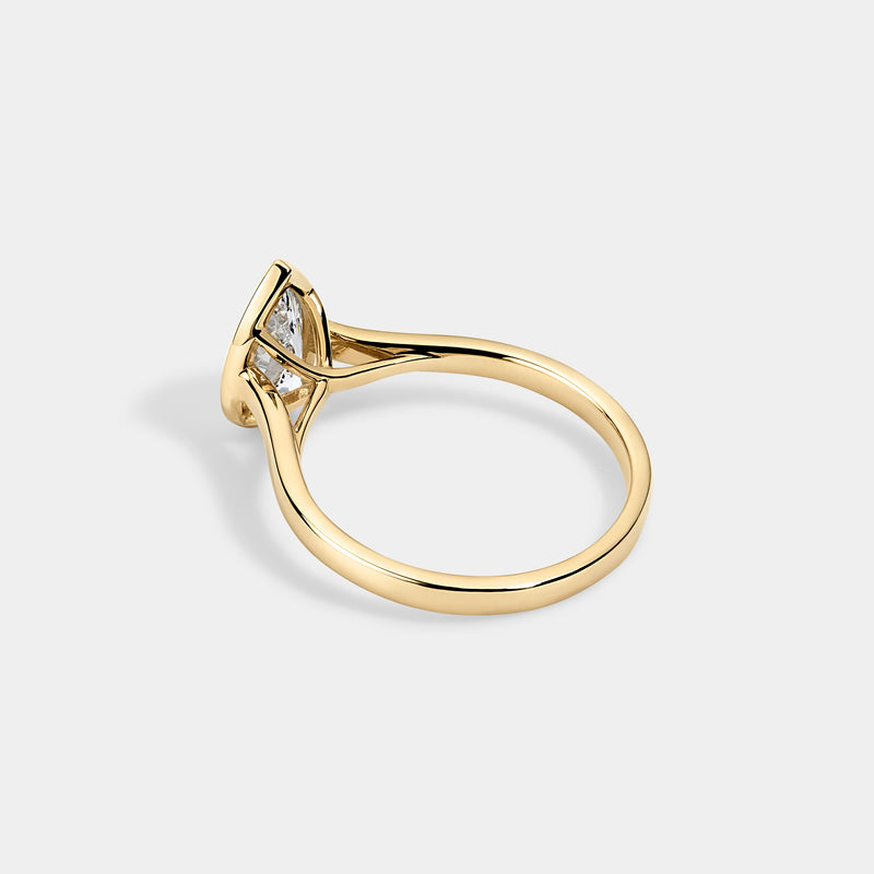 Bezel set Pear CUT SOLITAIRE ENGAGEMENT RING