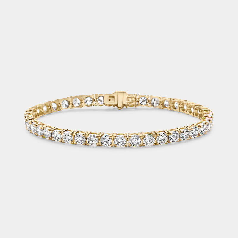 14K Yellow Gold Classic Tennis Bracelet 5 CTW – Eco Diamond (Lab-Created Diamond) — 8.00