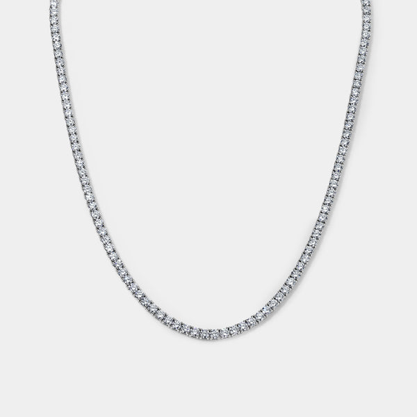 14K White Gold Classic Tennis Necklace (19 CTW... (2)