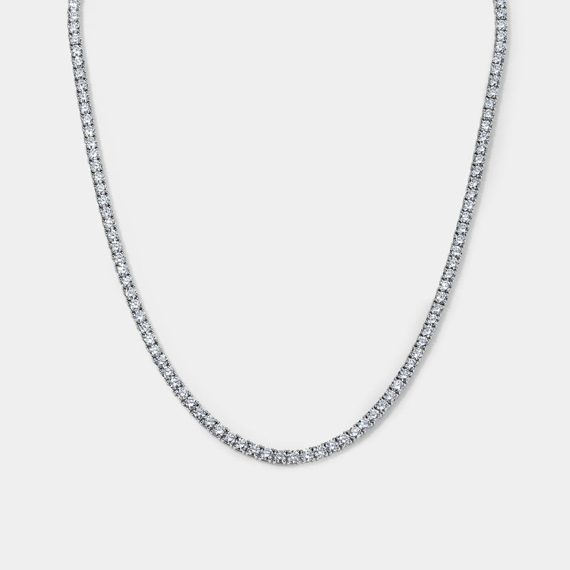 14K White Gold Classic Tennis Necklace (19 CTW... (2)