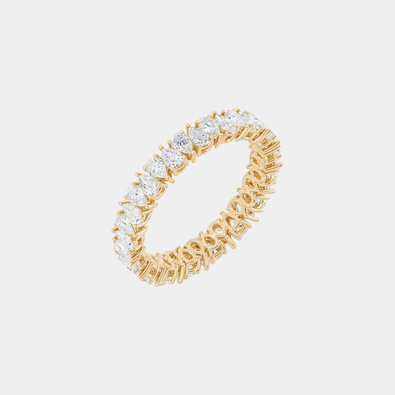 14K Yellow Gold Pear Eternity Ring 1.75 CTW — 6.5