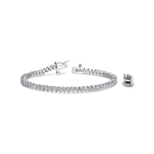 14K White Gold 2-Prong Tennis Bracelet 10 CTW – Eco Diamond (Lab-Created Diamond) — (1)