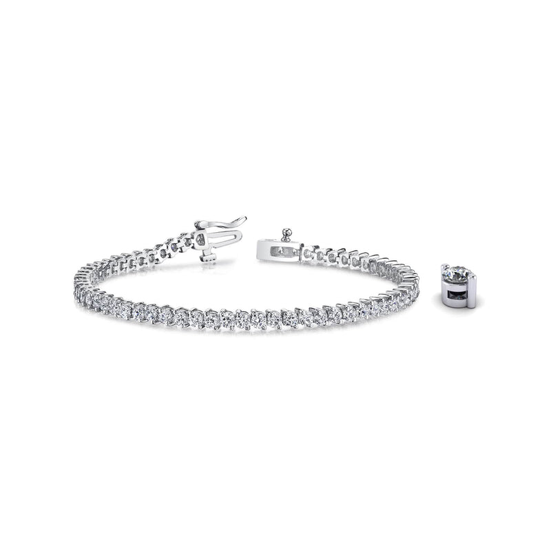 14K White Gold 2-Prong Tennis Bracelet 10 CTW – Eco Diamond (Lab-Created Diamond) — (1)