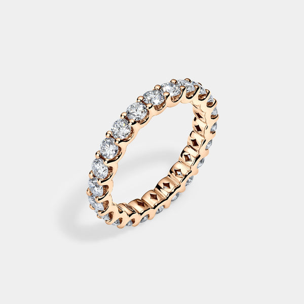 14K Rose Gold U Round Eternity Ring 2 CTW
