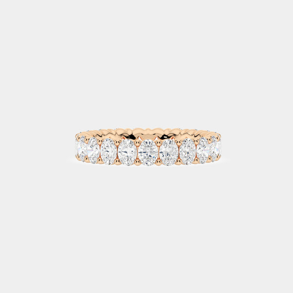 14K Rose Gold Oval Shared Eternity Ring 2.5 CTW — (2)