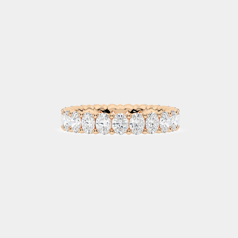 14K Rose Gold Oval Shared Eternity Ring 2.5 CTW — (2)