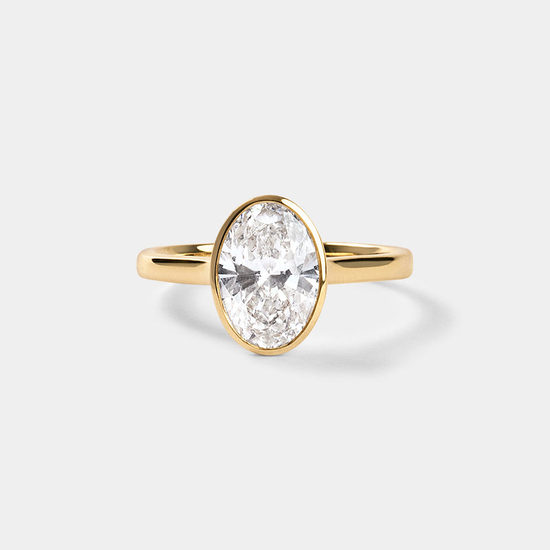 Bezel set Oval CUT SOLITAIRE ENGAGEMENT RING — 4