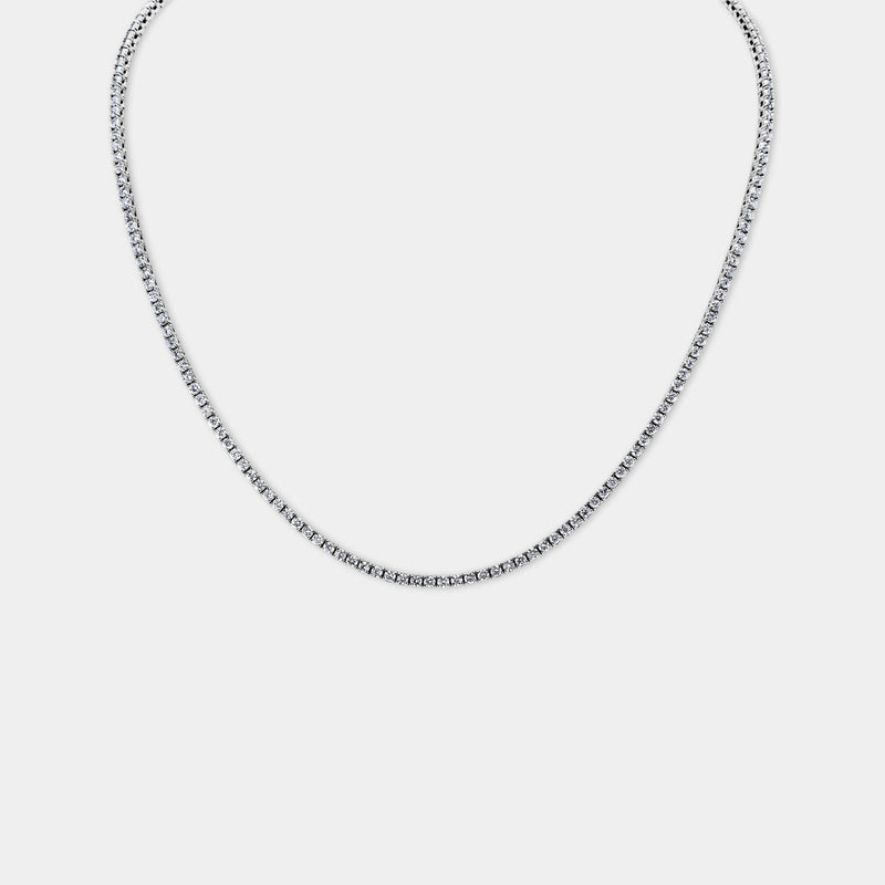 14K White Gold Classic Tennis Necklace 8 CTW – Eco Diamond (Lab-Created Diamond) — (1)