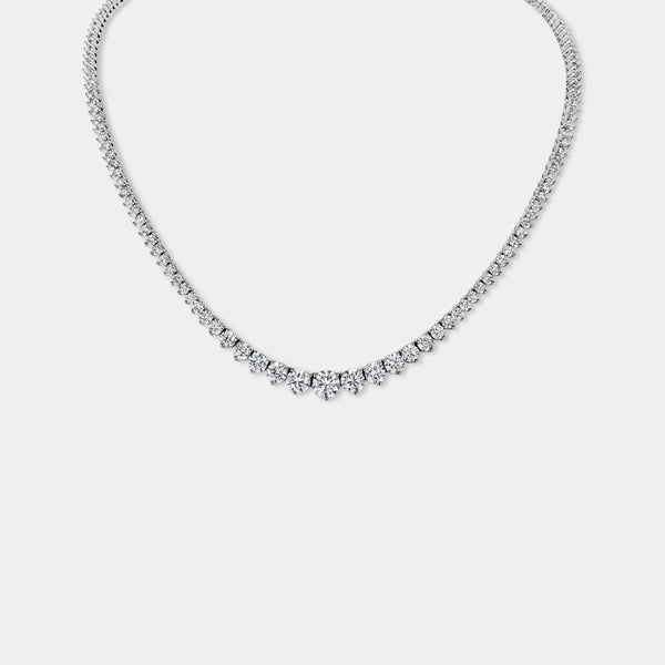 14K White Gold Graduating Necklace 17 CTW – Natural Diamond — (5)