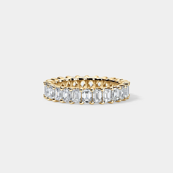 14K Yellow Gold U Emerald Eternity Ring 2.75 CTW — 2.75