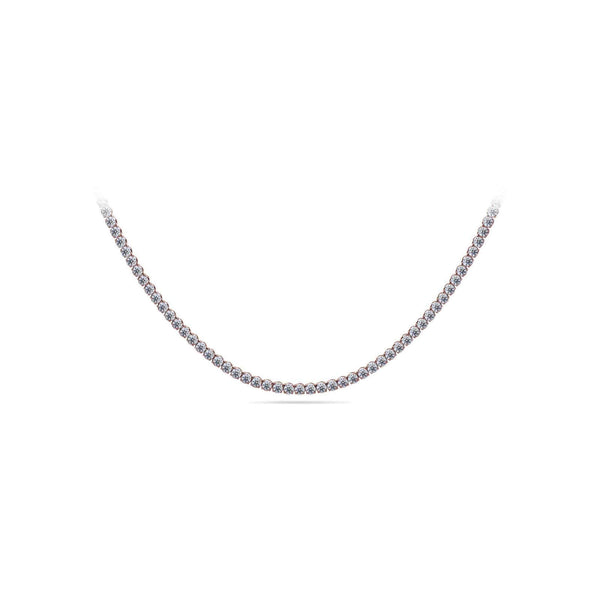 14K Rose Gold Classic Tennis Necklace 19 CTW