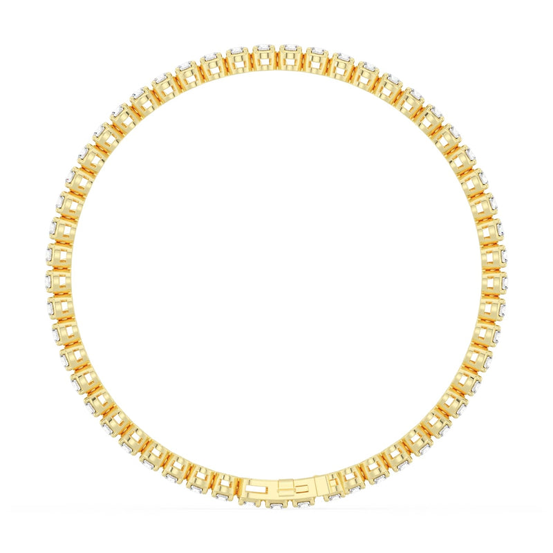 14K Y Gold 4-Prong Round Tennis Bracelet 5 CTW – Eco Diamond (Lab-Created Diamond) — (1)
