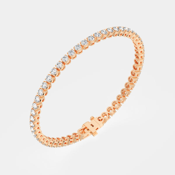 14K R Gold 4-Prong Round Tennis Bracelet 5 CTW – Eco Diamond (Lab-Created Diamond) — (2)