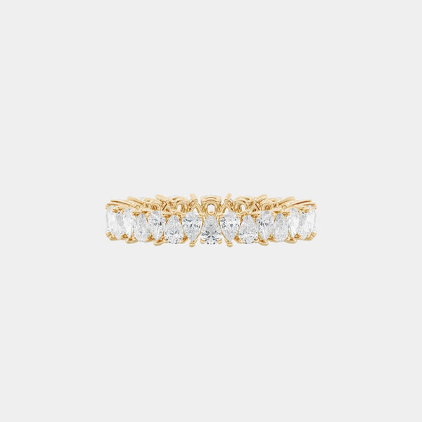 14K Yellow Gold Pear Eternity Ring 1.75 CTW — 6.5
