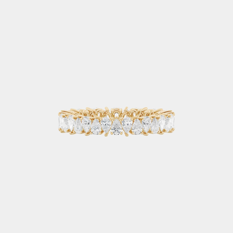 14K Yellow Gold Pear Eternity Ring 1.75 CTW — 6.5