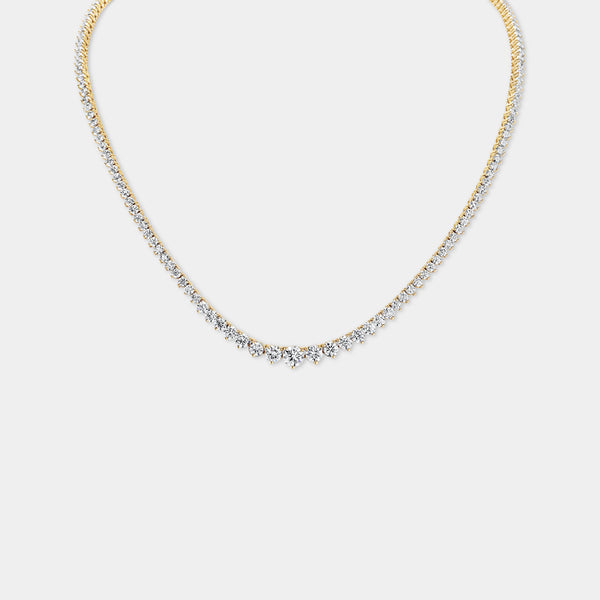 18K Yellow Gold Graduating Necklace 14 CTW — 14.00