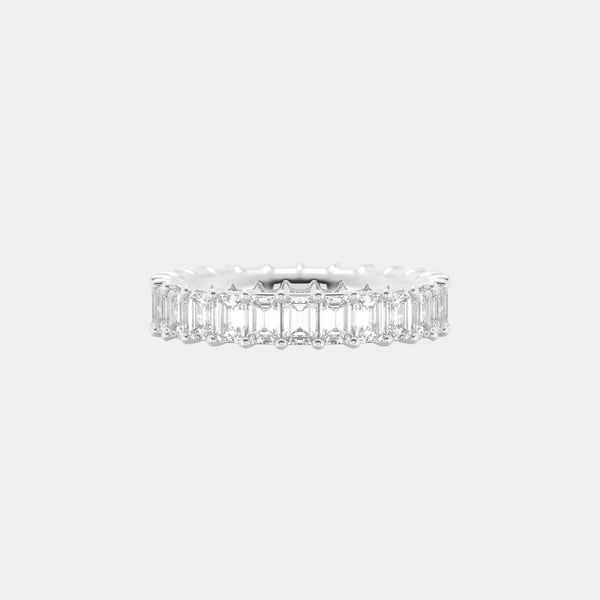 14K White Gold Emerald Shared Eternity Ring 2.75 CTW — (2)