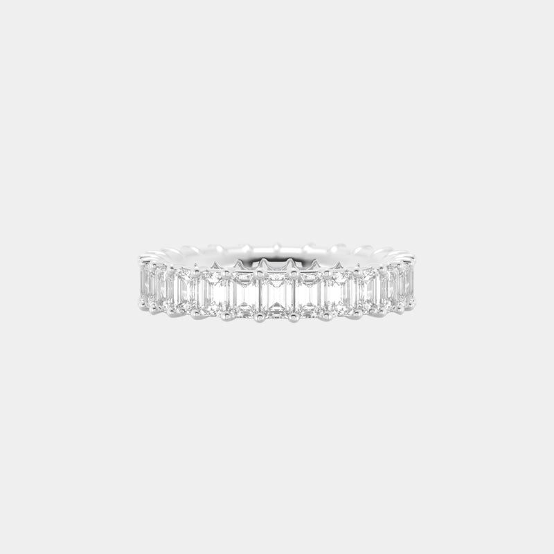 14K White Gold Emerald Shared Eternity Ring 2.75 CTW — (2)