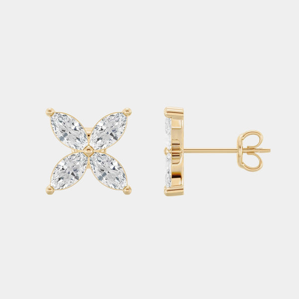 14K Yellow Gold Marquise Studs 1.25 CTW