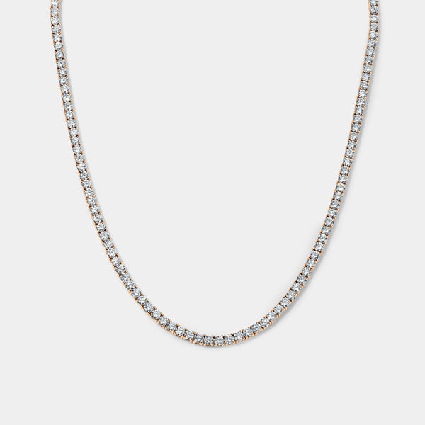 14K Rose Gold Classic Tennis Necklace (19 CTW... (2)