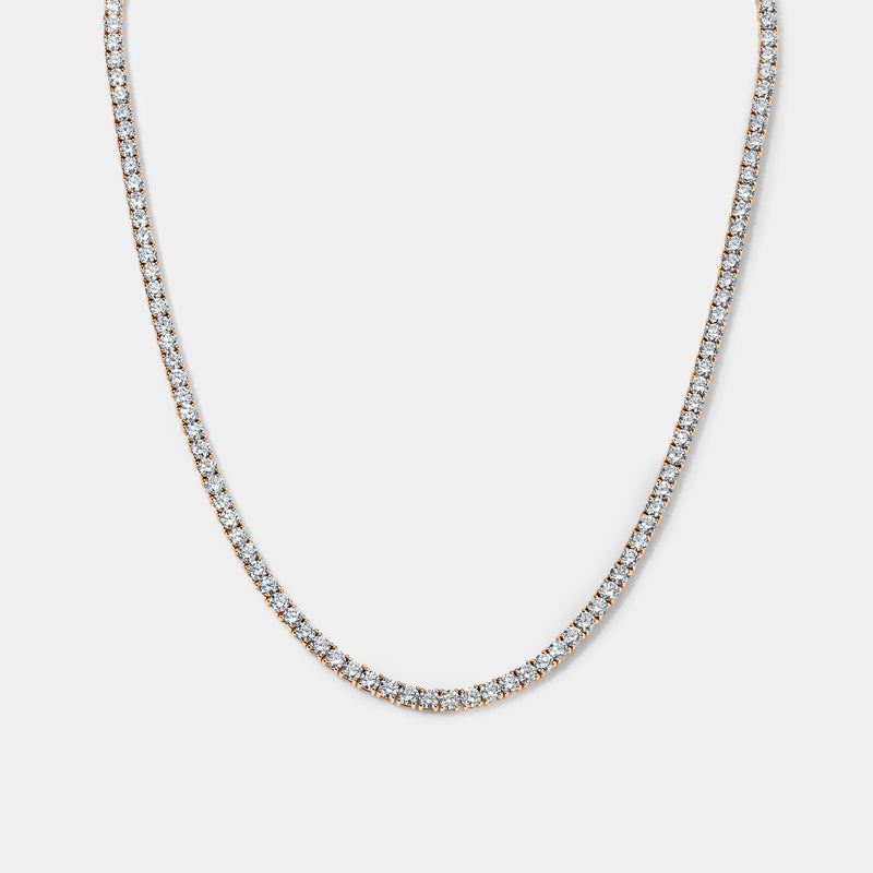 14K Rose Gold Classic Tennis Necklace (19 CTW... (2)