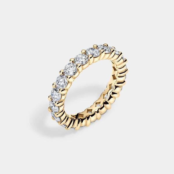 14K Yellow Gold Round Shared Eternity Ring 2 CTW