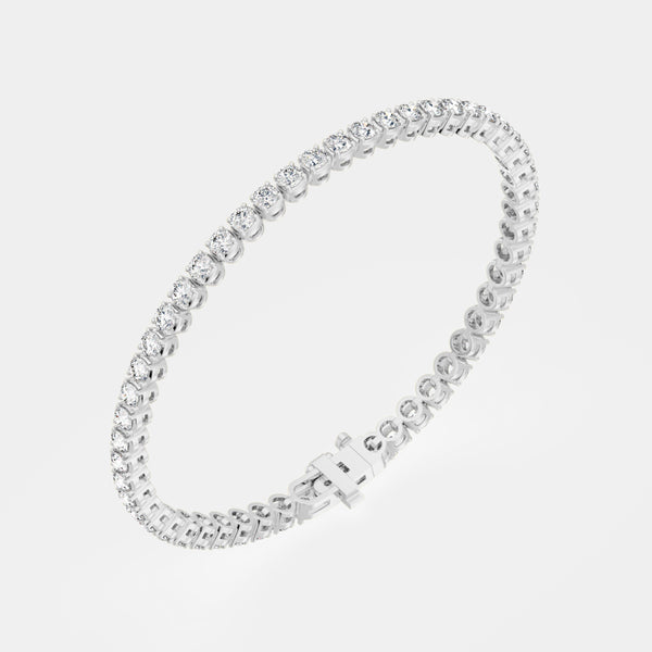 14K W Gold 4-Prong Round Tennis Bracelet 5 CTW – Eco Diamond (Lab-Created Diamond) — (2)